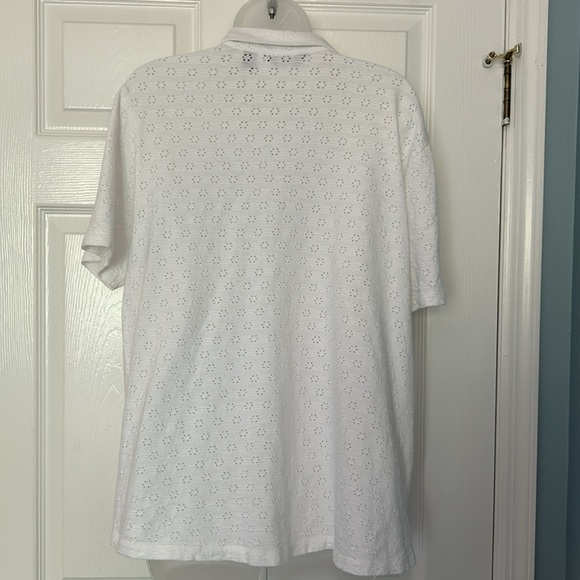 Lands’ End Knit Eyelet Tunic Button Down Top - Picture 4 of 9
